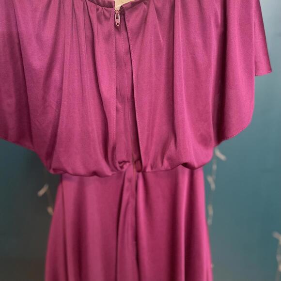 Vintage 1970s Joseph Ribkoff Satin Blouson Dress Size XS - Picture 6 of 9